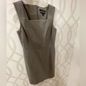 NWOT Banana Republic | size 6 | Square Neck Shift Dress Heathered Brown Tan